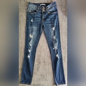 KanCan Distressed Blue Skinny Jeans Size 7/27